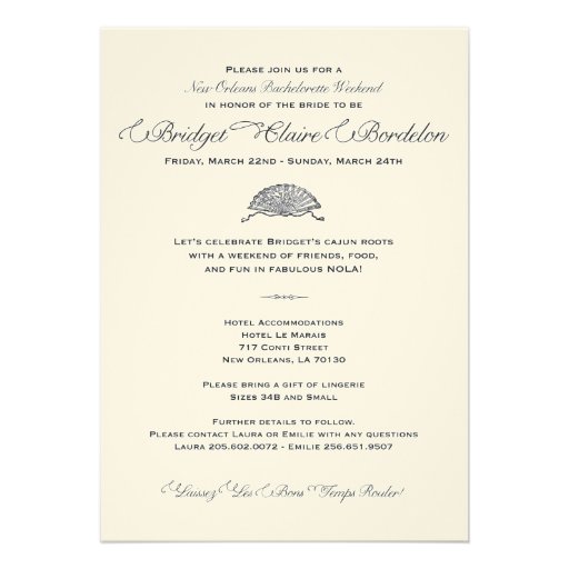 New Orleans Bachelorette Party Invitation