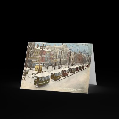 New Orleans Canal St Snow 1885 Cards by figstreetstudio