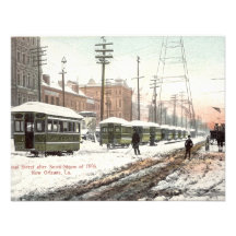 New Orleans Canal St Snow 1895 Invitations