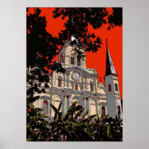New Orleans Cathedral Fauvist Colors posters
