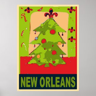 New Orleans Christmas Tree Poster