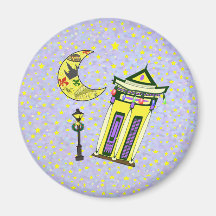 New Orleans Crescent Moon Christmas Fridge Magnet