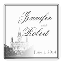 New Orleans Destination Wedding Envelope Seal Square Sticker