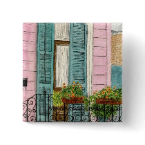 New Orleans Doors with Shutters Pinback Buttons