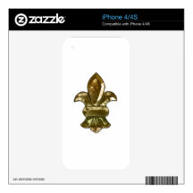 New Orleans Fleur De Lis Add Text And Color iPhone 4S Decal