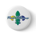 New Orleans Fleur de lis tri buttons