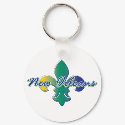 New Orleans Fleur de lis tri Keychain by bbdesignsco