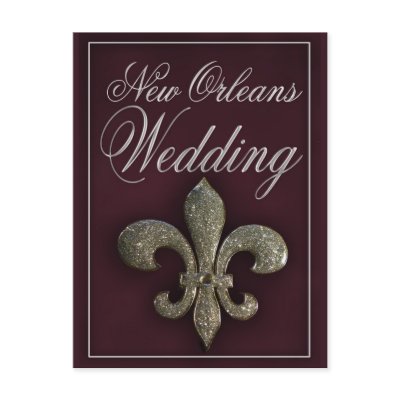 New Orleans fleur-de-lis wedding Postcard