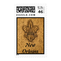 New Orleans French Fleur de Lis Postage Stamp