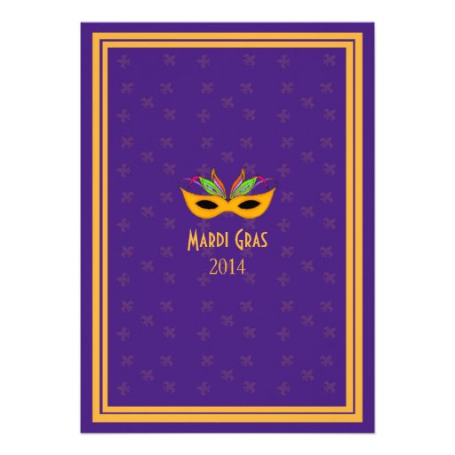 New Orleans Jazz Mardi Gras (purple) Invitations