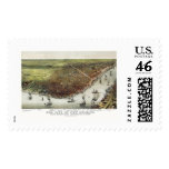 New Orleans, LA Panoramic Map - 1885 Postage Stamp