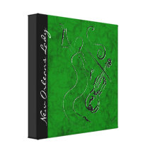 New Orleans Lady - Violin Wrapped Canvas - Green Gallery Wrap Canvas