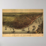 New Orleans Louisana 1885 Antique Panoramic Map Posters