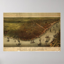 New Orleans Louisiana 1885 Panoramic Map posters