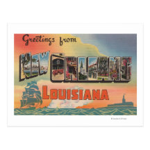 New Orleans, Louisiana - Large Letter Scenes Post Card
