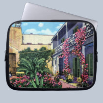 New Orleans Louisiana Old Spanish Courtyard laptop sleeves