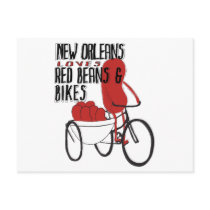 New Orleans Loves Red Beans and Bikes Postcards