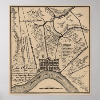 New Orleans Map 1798 print