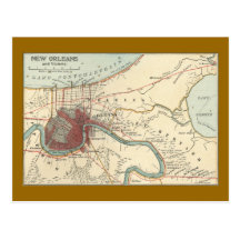 New Orleans Map 1900 Post Card