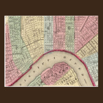 New Orleans Map by Mitchell postcards