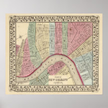 New Orleans Map by Mitchell Posters