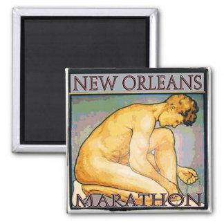 New Orleans MArathon SQ 2 2 Inch Square Magnet