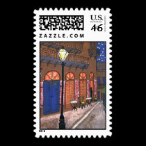New Orleans Night Cafe, Pirates Alley postage