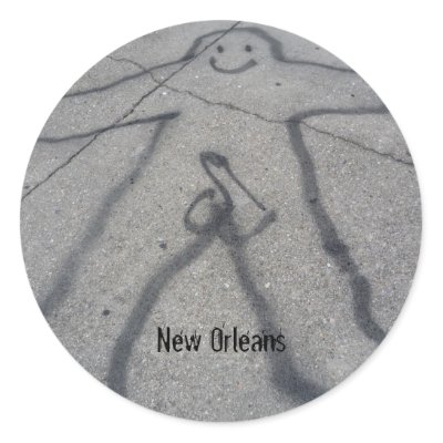 New Orleans Penis Man Sidewalk Art Round Stickers by joshmorrow