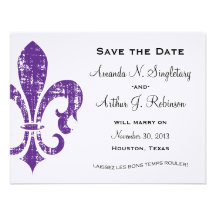 New Orleans | Save the Date | Purple Custom Invites