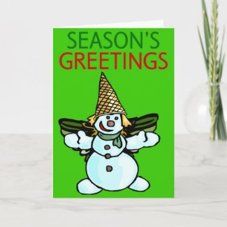 New Orleans Snowman Adult card