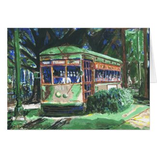 New Orleans St. Charles Ave Streetcar Blank Card card