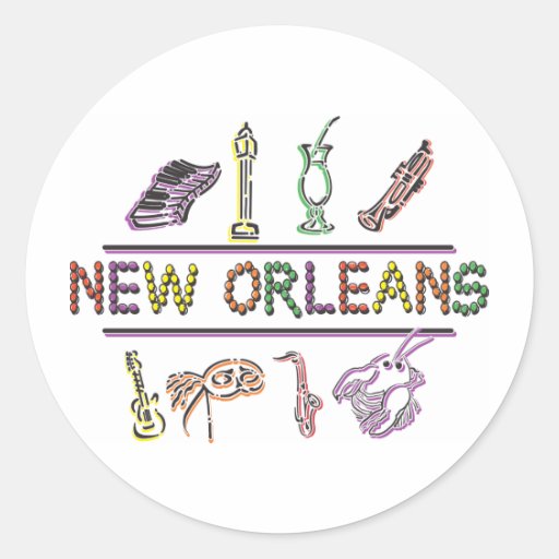 New Orleans Round Stickers