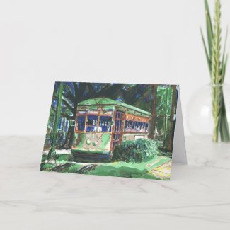 New Orleans Street Car Note Card card