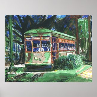 New Orleans Streetcar Painting print