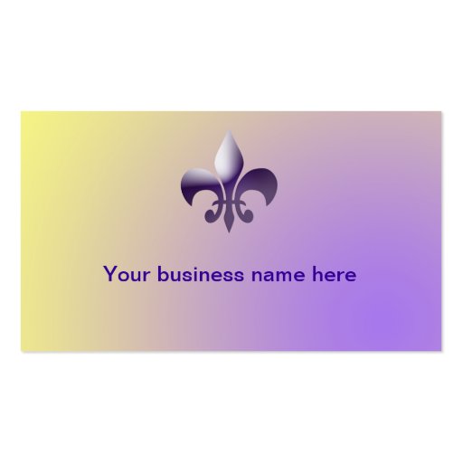 New Orleans Style Fleur de Lys Business Card Template (back side)