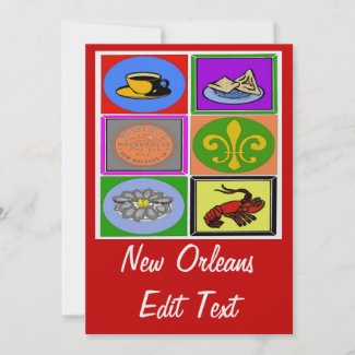 New Orleans Symbols Edit Text invitation