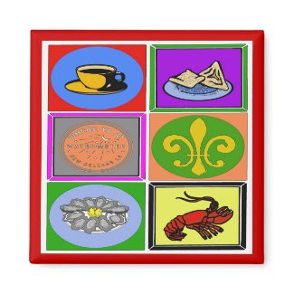 New Orleans Symbols magnet