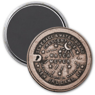 New Orleans Water Meter Cover 3 Inch Round Magnet
