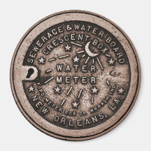 New Orleans Water Meter Cover Fridge Magnets