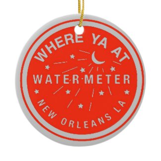 New Orleans Water Meter Cover Red ornament