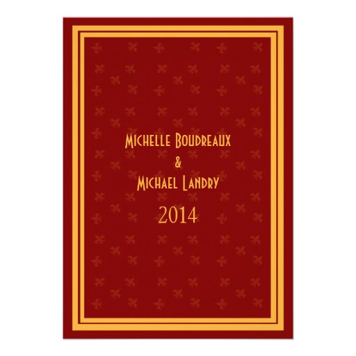 New Orleans Wedding Event Invite (maroon)