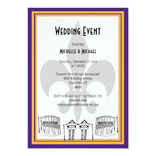 New Orleans Wedding Invitation New Orleans Wedding Event Invite Purple Zazzle New Orleans Wedding Invitation New Orleans Wedding Event Invite Purple Zazzle