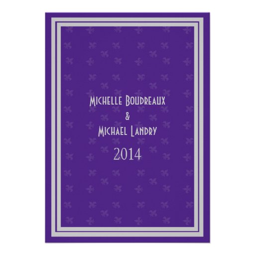 New Orleans Wedding Event Invite (purple/silver)