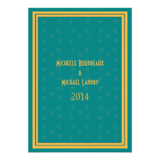New Orleans Wedding Event Invite (teal)