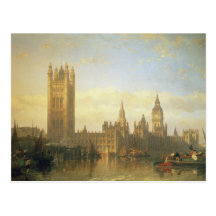 New Palace of Westminster from the River Thames Postcard