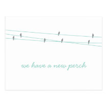 New Perch Change of Address Postcard Teal postcards