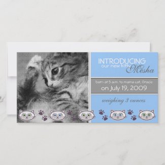 New Pet Birth Announcement photocard