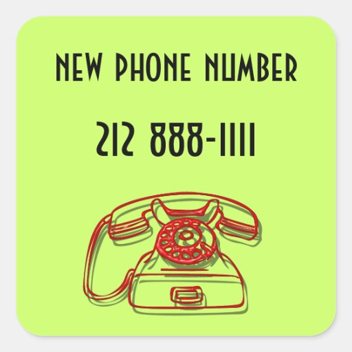 new phone number square stickers