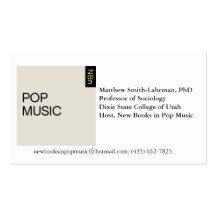New Pop Music Card Business Card