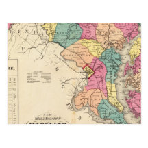 New railroad map of the states of Maryland Postcard